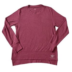 Alo Yoga Mens Thermal Long Sleeve Crew Neck Top Burgundy Heather Size M